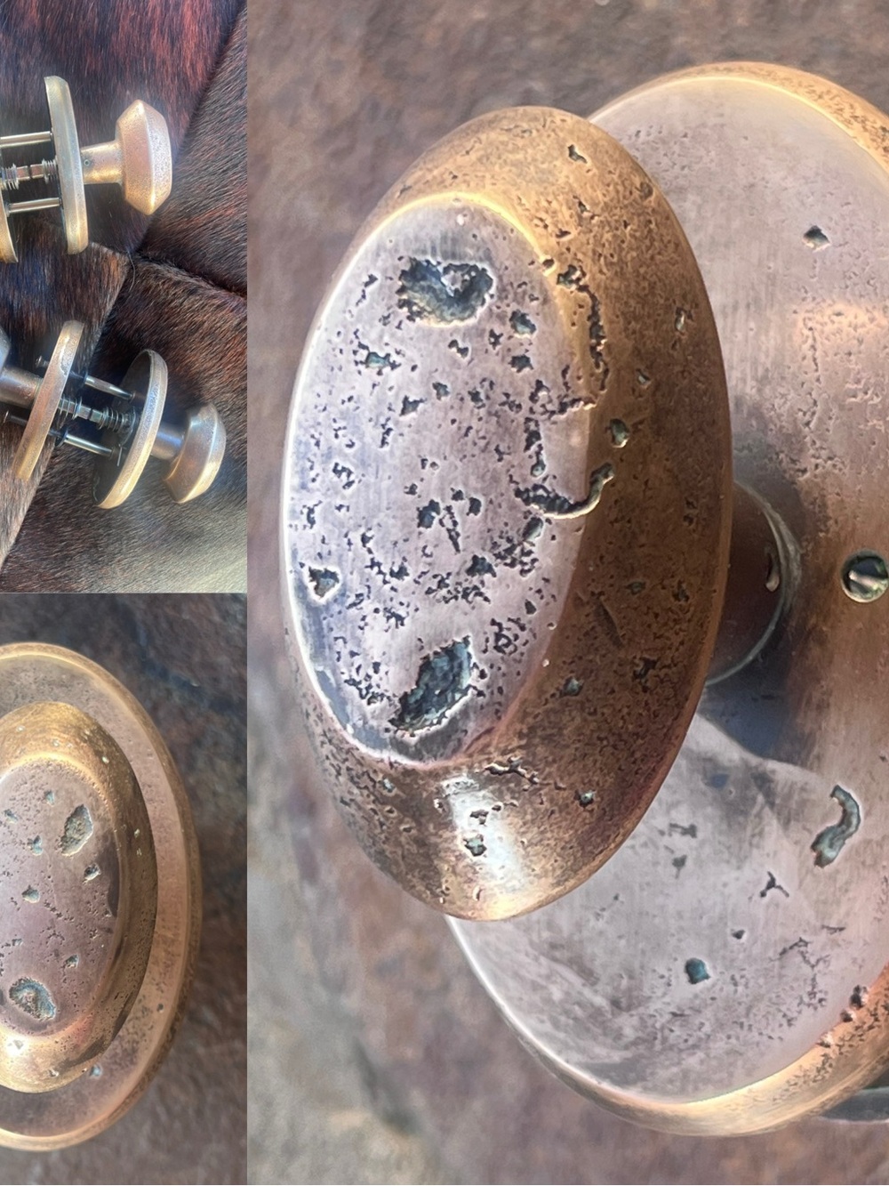 Solid Brass Rustic Doorknobs-Custom Hardware (20 Sets Available)
